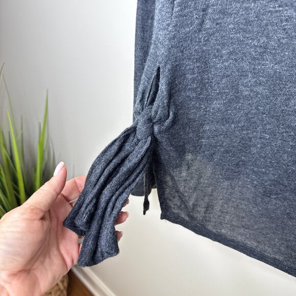 Zara Women's Black Heather Long Sleeve Lightweight Bow Ties Sweater Size‎ XL - Picture 2 of 5